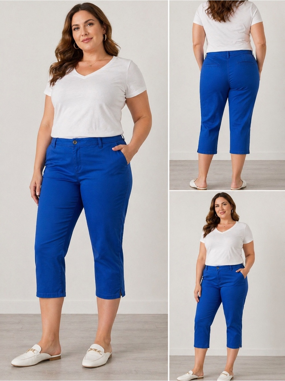 Talbots Mid-Rise Stretch Capri Pants in Royal Blue